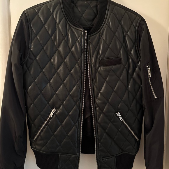 Members only quilted leather front panel jacket - Picture 1 of 5